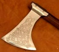 Viking Axe with Etched Blade
