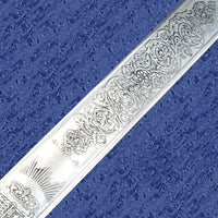 British Commonwealth Infantry Officers Sword - Blade Etching Detail