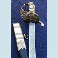 1827 British Naval Sword - Hilt, blade and scabbard detail
